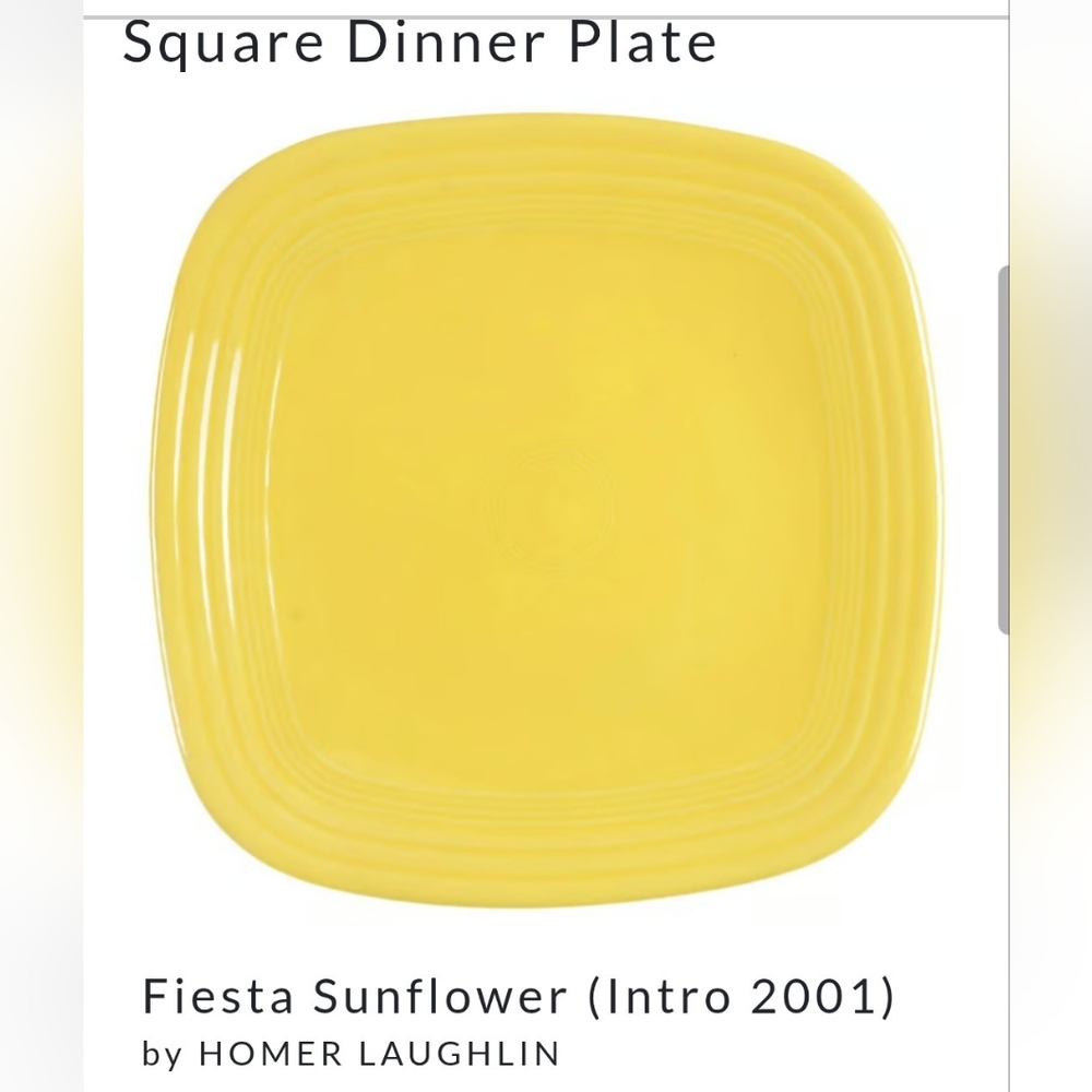 Fiestaware Sunflower Yellow Square Dinner Plate